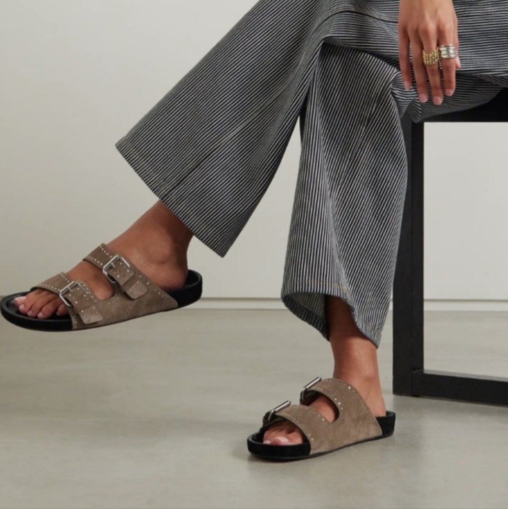 Isabel Marcant Lennyo studded suede slides